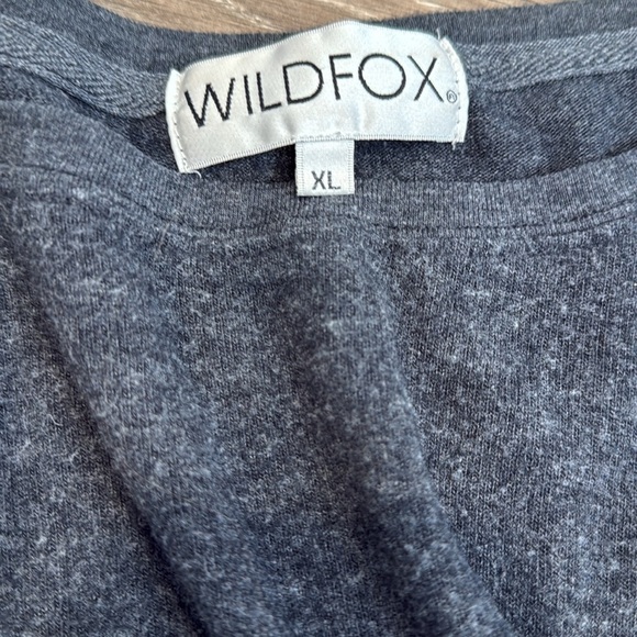 Wildfox XL Charcoal Grey Long Sleeve Top - Picture 3 of 3